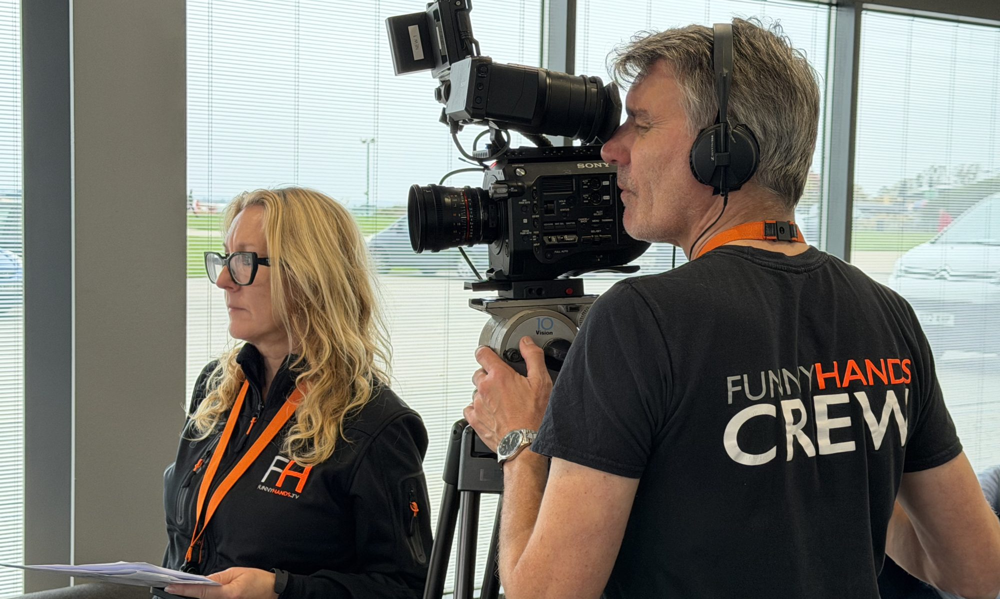 Funny Hands crew filming interviews for a skin charity shoot and edit film
